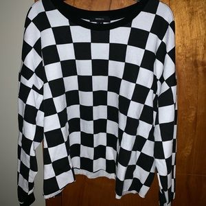 Forever 21 Checkered Cropped Sweater